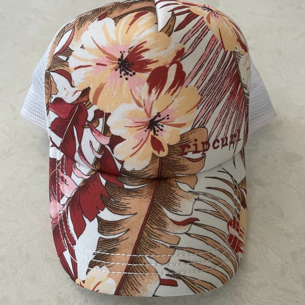 NEW Ripcurl Hawaii Hawaiian Hibiscus Flower Floral Trucker Hat